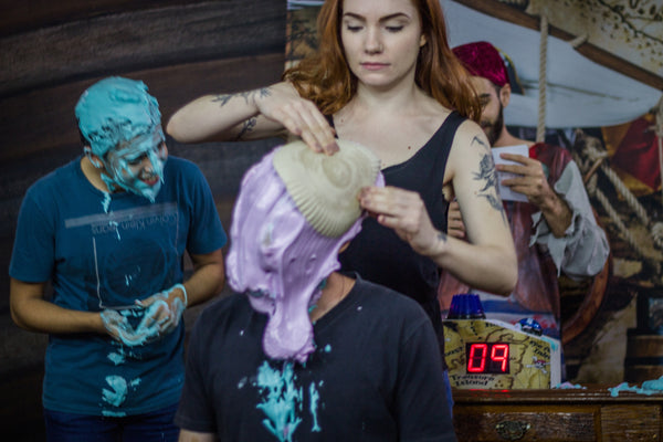 handsome men pied and slimed