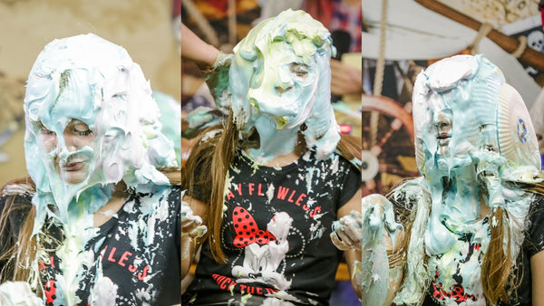 girls getting slimed, gunged and pies in the face