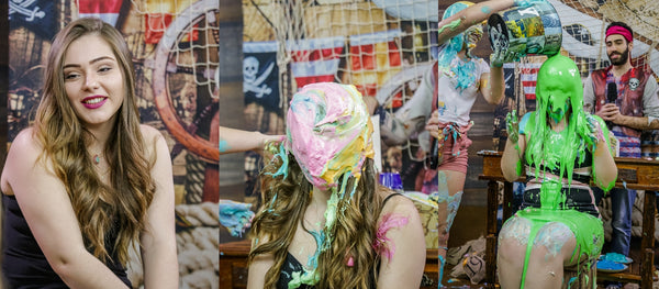 Giovanna and Alessandra and taking many pies in the face and slimed - Épic Program 08