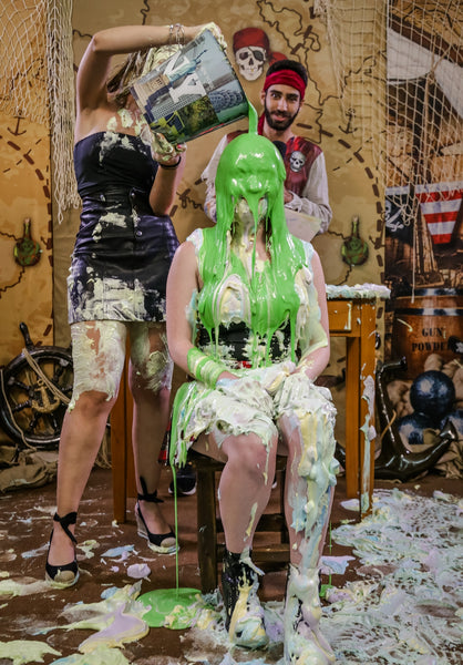 Pie Challenge Program 14 (Cah vs Marih) - ''Redhead is destroyed with numerous pies in the face and double slimed''