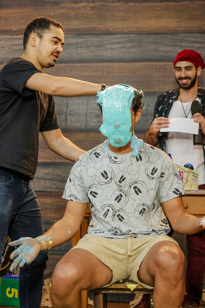 handsome guys getting pied