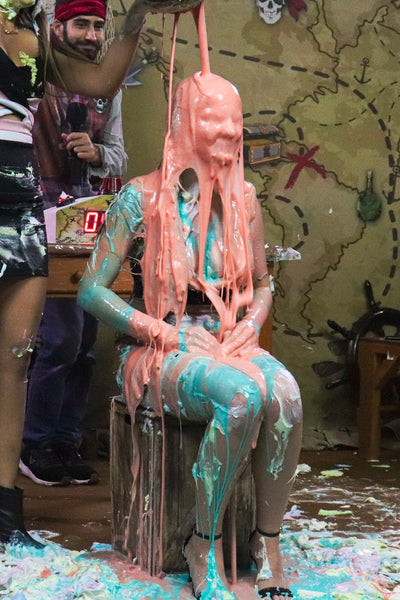 Pie Challenge Program 13 - biologist with bad luck [girls getting pied and double slimed! Mia vs Anna]