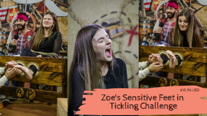 Zoe Sensitive Feet in Tickling Challenge