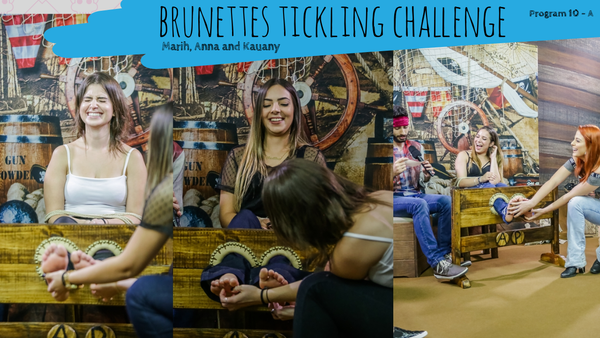 Brunettes tickling challenge part1 program 10 - Marih, Anna and Kauany