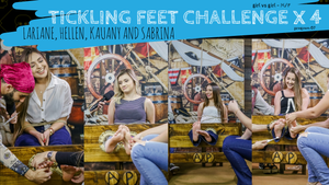 Tickle feet challenge with four girls - feet's in danger (program 07 - Lariane, Hellen, kauany and Sabrina)